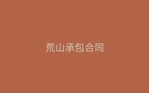 荒山承包合同-春林公文网