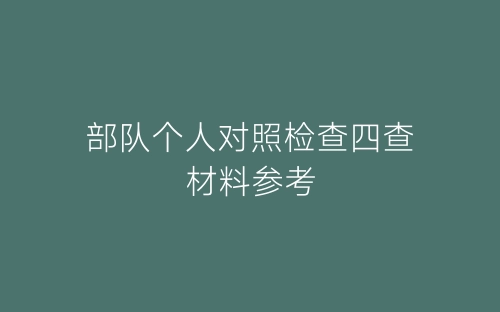 部队个人对照检查四查材料参考-春林公文网
