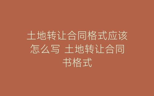 土地转让合同格式应该怎么写 土地转让合同书格式-春林公文网