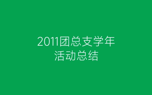 2011团总支学年活动总结-春林公文网