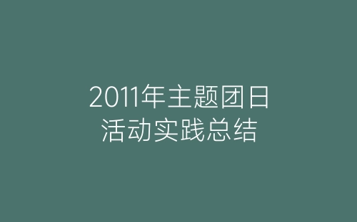 2011年主题团日活动实践总结-春林公文网