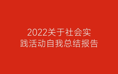 2022关于社会实践活动自我总结报告-春林公文网