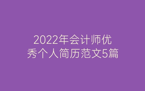 2022年会计师优秀个人简历范文5篇-春林公文网