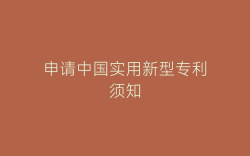 申请中国实用新型专利须知-春林公文网