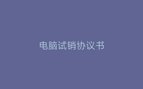电脑试销协议书-春林公文网