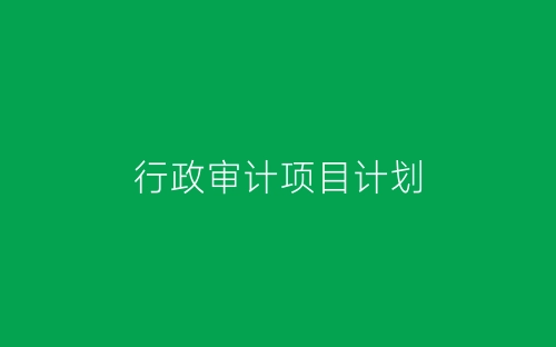 行政审计项目计划-春林公文网