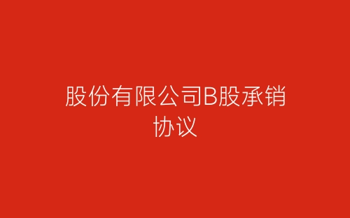 股份有限公司B股承销协议-春林公文网