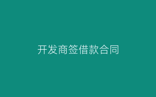 开发商签借款合同-春林公文网