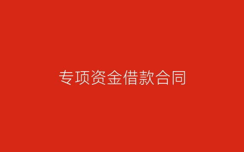 专项资金借款合同-春林公文网