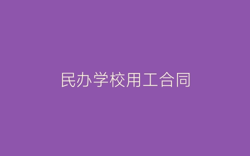 民办学校用工合同-春林公文网