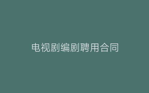 电视剧编剧聘用合同-春林公文网