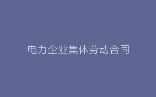 电力企业集体劳动合同-春林公文网