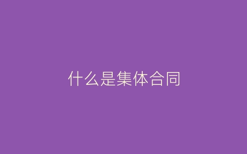 什么是集体合同-春林公文网