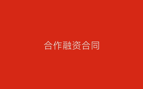 合作融资合同-春林公文网