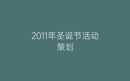 2011年圣诞节活动策划-春林公文网