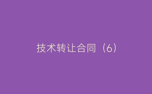 技术转让合同（6）-春林公文网