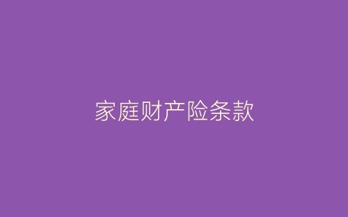 家庭财产险条款-春林公文网