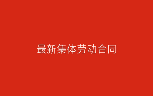 最新集体劳动合同-春林公文网