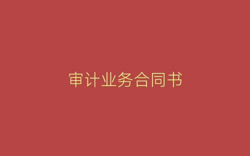 审计业务合同书-春林公文网