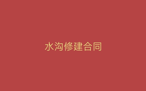 水沟修建合同-春林公文网