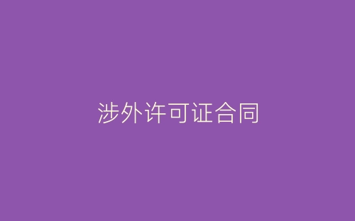 涉外许可证合同-春林公文网