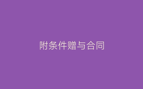 附条件赠与合同-春林公文网