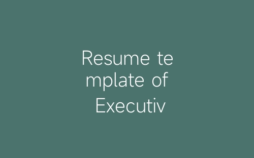 Resume template of Executive A-春林公文网
