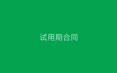 试用期合同-春林公文网
