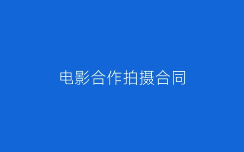 电影合作拍摄合同-春林公文网