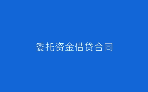 委托资金借贷合同-春林公文网