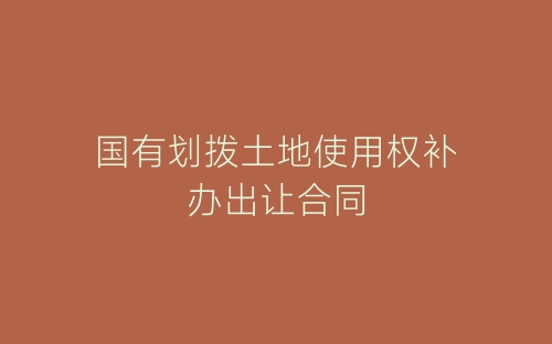 国有划拨土地使用权补办出让合同-春林公文网