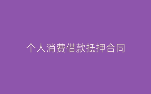 个人消费借款抵押合同-春林公文网