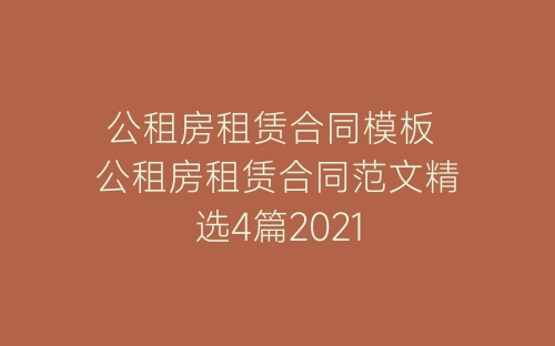 公租房租赁合同模板 公租房租赁合同范文精选4篇2021-春林公文网