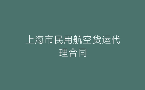 上海市民用航空货运代理合同-春林公文网