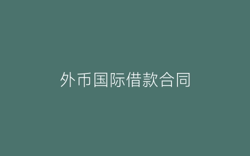 外币国际借款合同-春林公文网