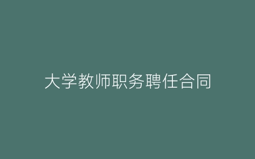 大学教师职务聘任合同-春林公文网