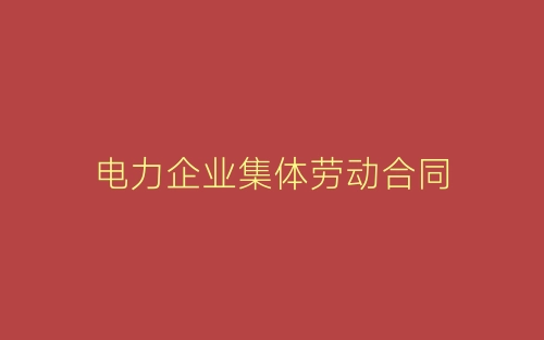 电力企业集体劳动合同-春林公文网
