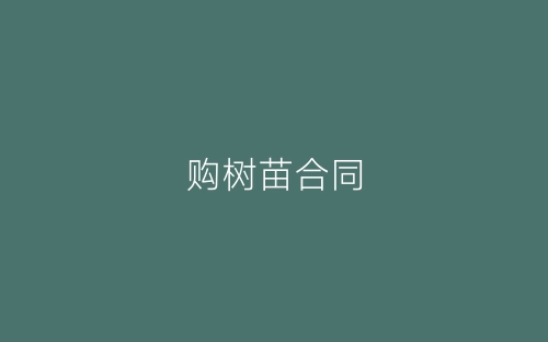 购树苗合同-春林公文网