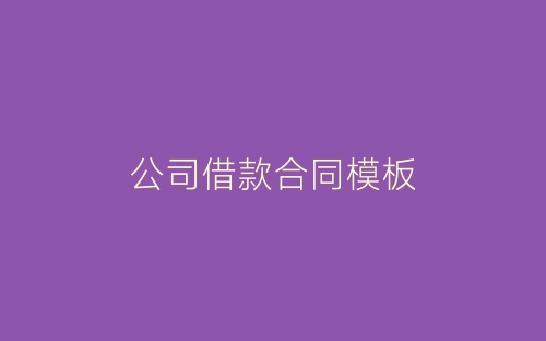 公司借款合同模板-春林公文网
