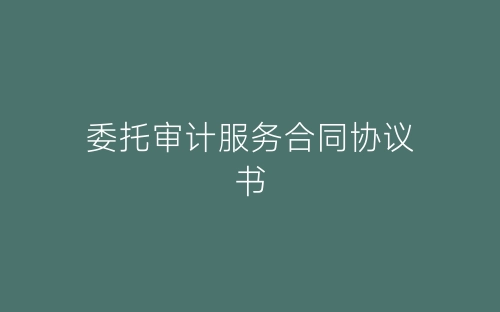 委托审计服务合同协议书-春林公文网