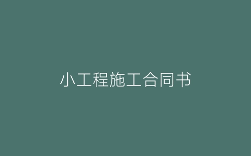 小工程施工合同书-春林公文网