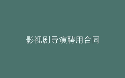 影视剧导演聘用合同-春林公文网