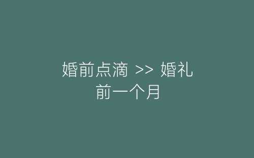 婚前点滴 >> 婚礼前一个月-春林公文网