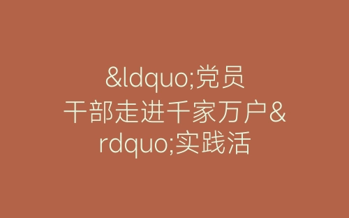 “党员干部走进千家万户”实践活动总结-春林公文网