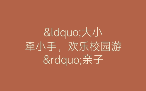 “大小牵小手，欢乐校园游”亲子活动总结-春林公文网