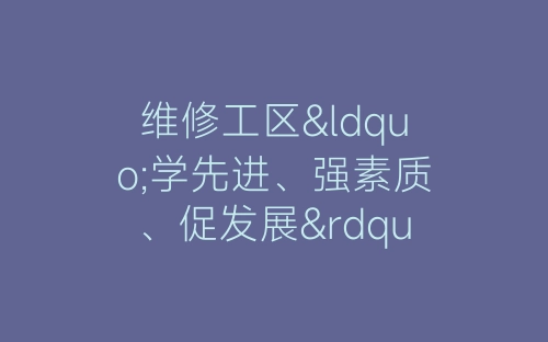 维修工区“学先进、强素质、促发展”教育活动总结-春林公文网