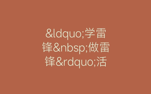 “学雷锋 做雷锋”活动总结-春林公文网