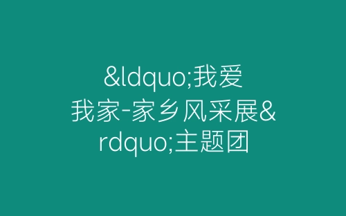 “我爱我家-家乡风采展”主题团日活动总结-春林公文网