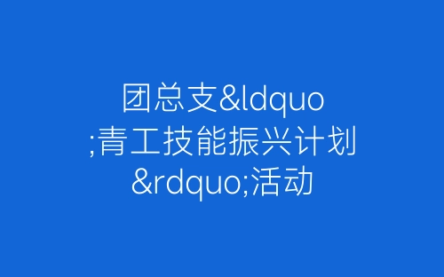 团总支“青工技能振兴计划”活动总结-春林公文网