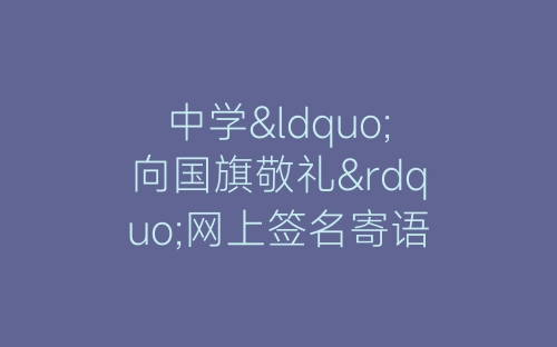 中学“向国旗敬礼”网上签名寄语活动总结-春林公文网